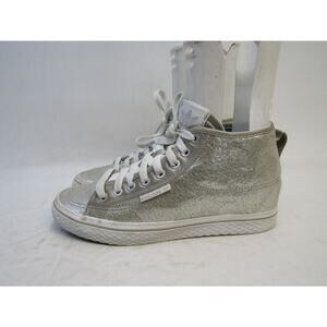 Adidas Womens Size 8 Silver Ankle Laces Athletic Casual Sneaker Shoes